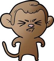 cartoon annoyed monkey vector