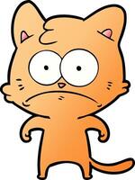 cartoon nervous cat vector