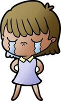 cartoon woman crying vector