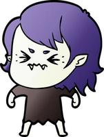 annoyed cartoon vampire girl vector