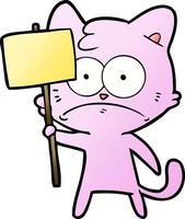 cartoon nervous cat vector