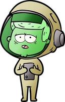 cartoon tired astronaut vector