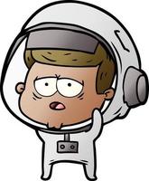 cartoon tired astronaut vector