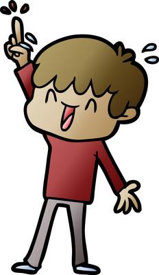 cartoon laughing boy