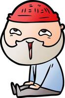 cartoon happy bearded man vector