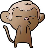 cartoon suspicious monkey vector