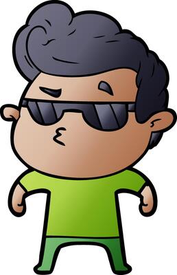 cartoon cool guy