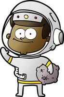 happy astronaut cartoon vector