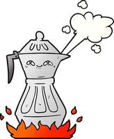 cartoon coffee pot vector