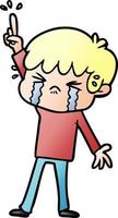 cartoon boy crying vector