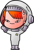 cartoon astronaut woman vector