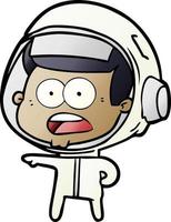 cartoon surprised astronaut vector