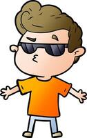 cartoon cool guy vector