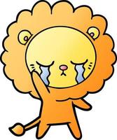 crying cartoon lion vector