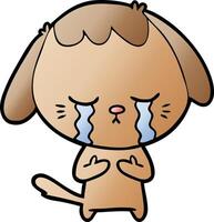 cartoon crying dog vector