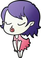 cute cartoon vampire girl vector