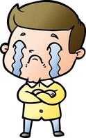 cartoon man crying vector