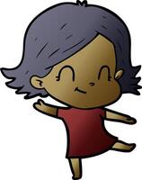 cartoon friendly girl vector