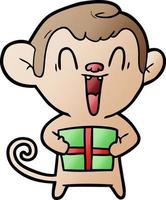 cartoon laughing monkey vector