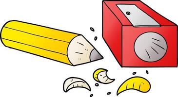 cartoon pencil and sharpener vector