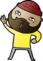 cartoon happy bearded man vector