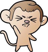 cartoon annoyed monkey vector