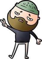 cartoon worried man with beard vector