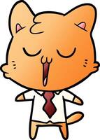 cartoon cat in shirt and tie vector