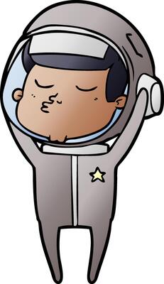 cartoon confident astronaut