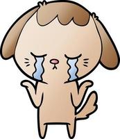 cartoon crying dog vector