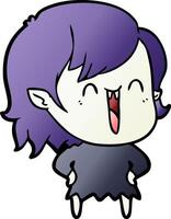 cute cartoon happy vampire girl vector