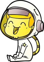 happy cartoon astronaut vector