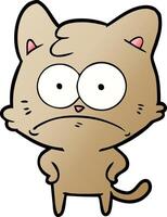 cartoon nervous cat vector