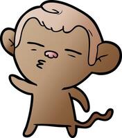 cartoon suspicious monkey vector