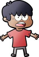 worried cartoon boy vector