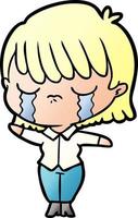 cartoon woman crying vector