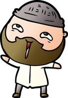 cartoon happy bearded man vector