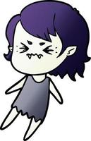 annoyed cartoon vampire girl vector