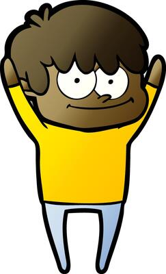 happy cartoon man