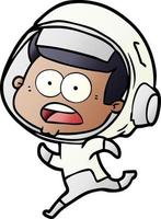 astronauta sorprendido de dibujos animados vector