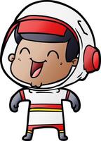 happy cartoon astronaut vector