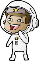 cartoon laughing astronaut vector