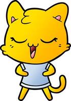 happy cartoon cat vector