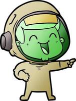 happy cartoon astronaut vector