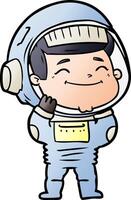 astronauta de dibujos animados feliz vector