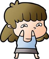 cartoon worried woman vector