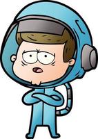 cartoon tired astronaut vector