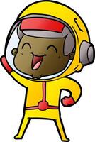 happy cartoon astronaut vector