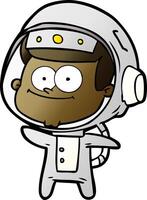 happy astronaut cartoon vector