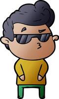 cartoon cool guy vector